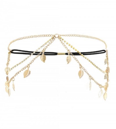 Headbands Head Chain Jewelry for Women- Wedding Brides Headpiece Hair Accessories Rhinestone Crystal Drop Tassel Headband - C...