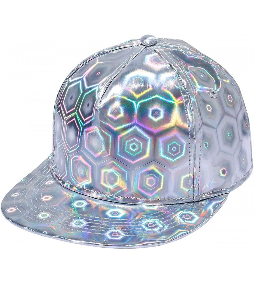 Baseball Caps Unisex Snapback Hats-Adjustable Flat Bill Baseball Caps Dancing Hip Hop Cap - 2-laser Style B - CN18M66NG4U $14.65
