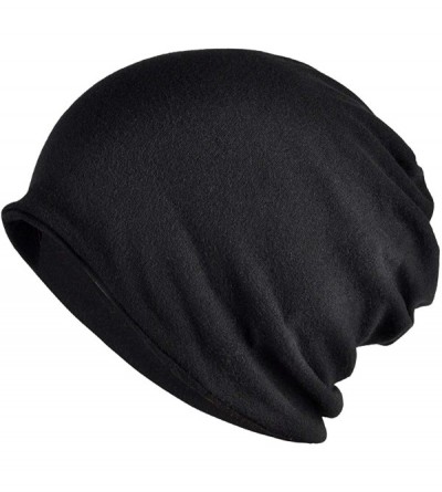 Skullies & Beanies Women's Stylish Cotton Beanie Chemo Cap Tiara Skull Cap Infinity Knit Cap Scarf - Black 07 - CX18A2QE0T4 $...