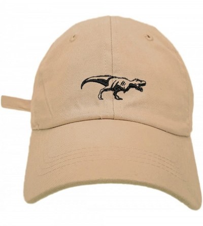 Baseball Caps T-rex Outline Style Dad Hat Washed Cotton Polo Baseball Cap - Khaki - C018CAX30TA $10.07
