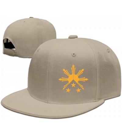 Baseball Caps Flat Brim Baseball Hat for Unisex- Tribal Philippines Filipino Sun and Stars Flag Fashion Dad Cap - Natural - C...