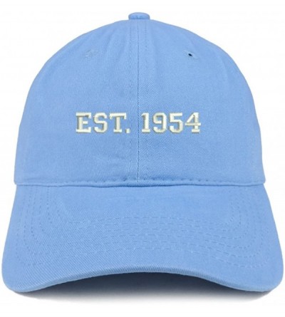 Baseball Caps EST 1954 Embroidered - 66th Birthday Gift Soft Cotton Baseball Cap - Carolina Blue - CP180NSNMMO $20.85