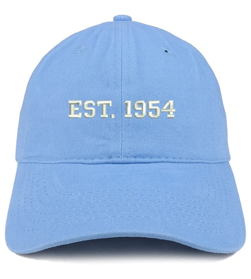 Baseball Caps EST 1954 Embroidered - 66th Birthday Gift Soft Cotton Baseball Cap - Carolina Blue - CP180NSNMMO $20.85