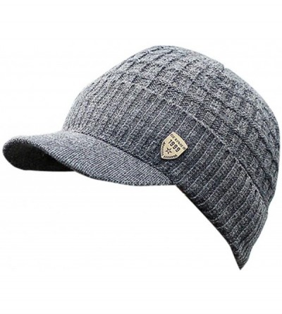 Skullies & Beanies Men Warm Baggy Weave Crochet Winter Wool Knit Ski Beanie Caps Hat - Dark Gray - C618747Z4G7 $16.75