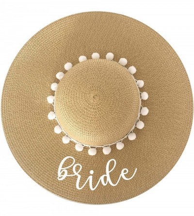Sun Hats Bride-Floopy-Hat - Natural/White - C218EZDRR2R $46.35