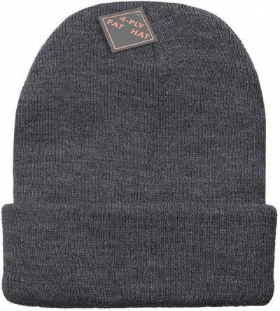 Skullies & Beanies Men Women Knitted Beanie Hat Ski Cap Plain Solid Color Warm Great for Winter - Extra Thickness 4 Ply (Grey...