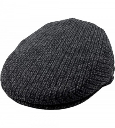 Newsboy Caps Classic Men's Flat Hat Wool Newsboy Herringbone Tweed Driving Cap - Black Herringbone-nh - CZ19448I39K $13.83