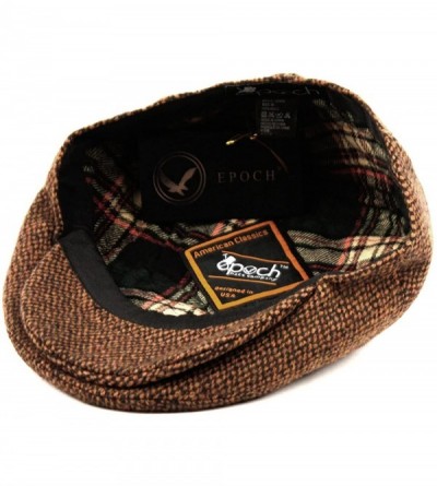 Newsboy Caps Men's Premium Wool Blend Classic Flat IVY newsboy Collection Hat - Brown Tweed - CN18787S77W $13.95