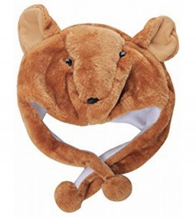 Skullies & Beanies Animal Plush Earmuff Winter Warm Fluffy Cap 3 (Kangaroo) - C1186L6X45D $13.36