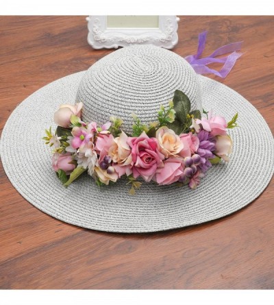 Headbands Adjustable Flower Crown Headband - Women Girl Festival Wedding Party Flower Wreath Headband - Purple - CM18R540Y4Y ...