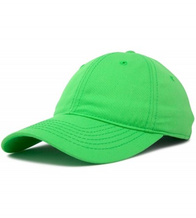 Baseball Caps Womens Cap Adjustable Hat 100% Cotton Black White Gold Lavender Blue Pink Lime Green Hot Pink - Green - CI119N2...