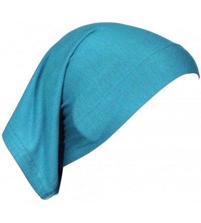 Skullies & Beanies Women's Hijab Cap Under Scarf Bone Bonnet Head Wrap Cover - Blue - CQ120UVBJBJ $12.17