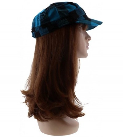 Newsboy Caps Plaid Hat with Buckle Newsboy Cap for Women - Blue - CM18HXZ3HZ4 $12.55