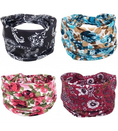 Headbands Knotted Headbands Stretch Headwrap - 4Pack-10 special printed floral design cute headbands - CP18UYO0UCG $34.86