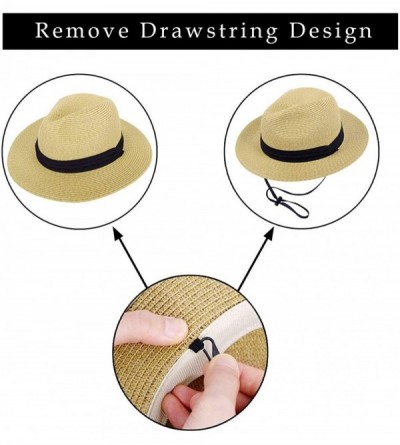 Sun Hats Mens Women's Wide Brim Straw Panama Sun Hat - Nature - CW18KEL9AUZ $11.20