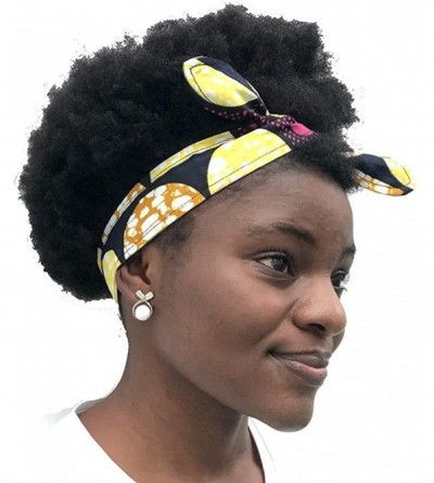 Headbands African Print Headband Hair Accessory for Women/Girls （2 Headbands 1 Big and 1small） - Multicolor - C018MD0599E $7.89
