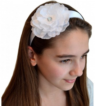 Headbands Sydney Girls Silk Flower Headband - White - C5115AR31UP $13.32