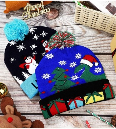 Skullies & Beanies Pieces Christmas Knitted Novelty Colorful - CX18ASQCYDC $25.85