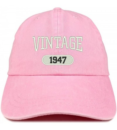 Baseball Caps Vintage 1947 Embroidered 73rd Birthday Soft Crown Washed Cotton Cap - Pink - C9180WZ78AI $18.25
