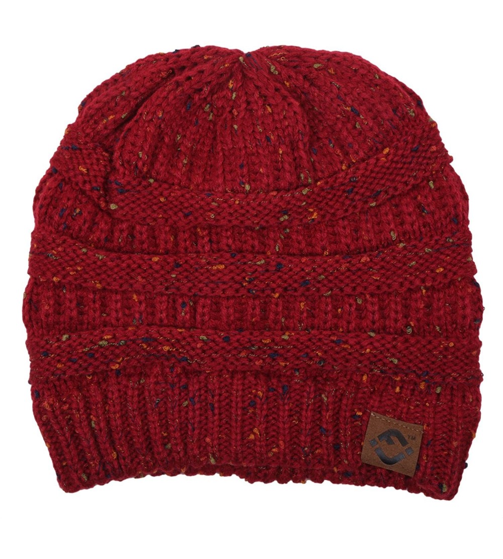 Skullies & Beanies FJ Knit Cap Women's/Men's Winter Hat Soft Slightly Slouchy Beanie - Burgundy - CW12MCQ7IDX $8.60