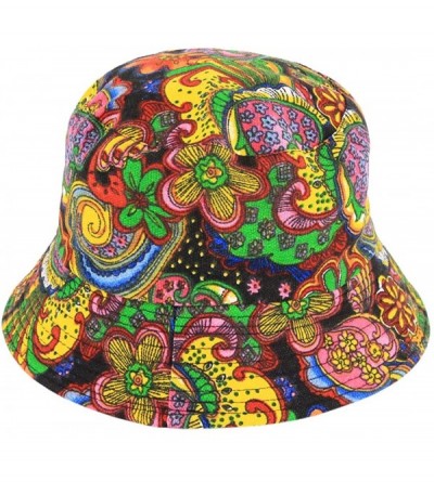 Bucket Hats Reversible Cotton Bucket Hat Multicolored Fisherman Cap Packable Sun Hat - 9 - CO18WC4GYCQ $9.39