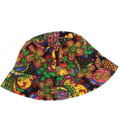 Bucket Hats Reversible Cotton Bucket Hat Multicolored Fisherman Cap Packable Sun Hat - 9 - CO18WC4GYCQ $9.39