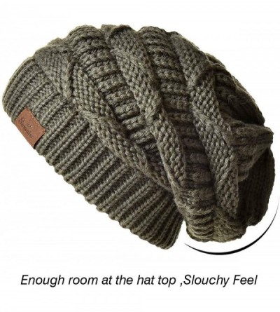 Skullies & Beanies Knit Beanie Hat for Women Oversize Chunky Winter Slouchy Beanie Hats Ski Cap - Orange - C018ADSD093 $9.01