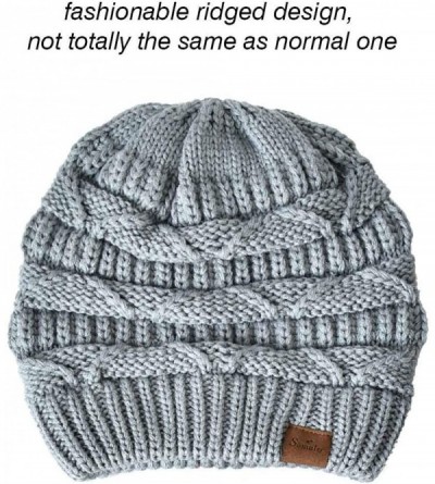 Skullies & Beanies Knit Beanie Hat for Women Oversize Chunky Winter Slouchy Beanie Hats Ski Cap - Orange - C018ADSD093 $9.01