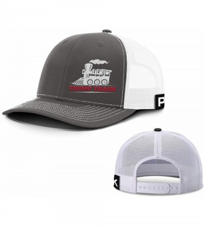 Baseball Caps Trump Train Hat with Mesh Back - Charcoal Front / White Mesh - CS192UC9Q0Y $26.37