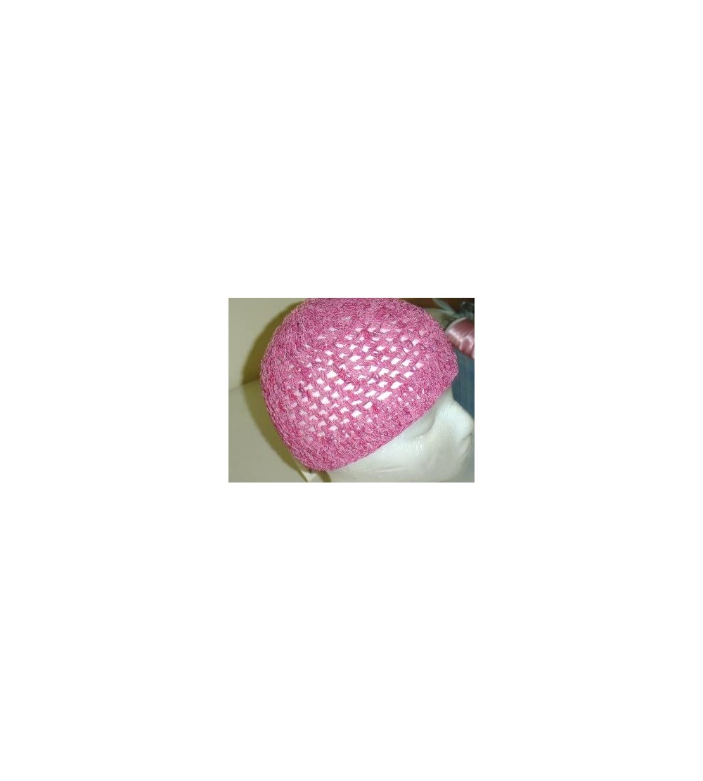 Skullies & Beanies Hand Crocheted Multipink Gimp Skull Cap for Adults and Teens - CJ1117CBYPR $25.46