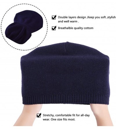 Skullies & Beanies Warm Wool Cable Knit Beanie Winter Hats for Women Trendy Warm Chunky Soft Stretch Stretchy Winter Cap - CO...