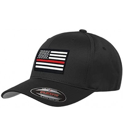 Baseball Caps Flexfit Thin Red Line Hat American Flag LG/XL - CI182KWH6U0 $33.39