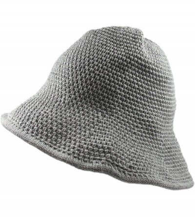 Sun Hats Knitted Crochet Fordable Hat with Flexible Wire Brim - Gray - C2184QQINUH $27.27