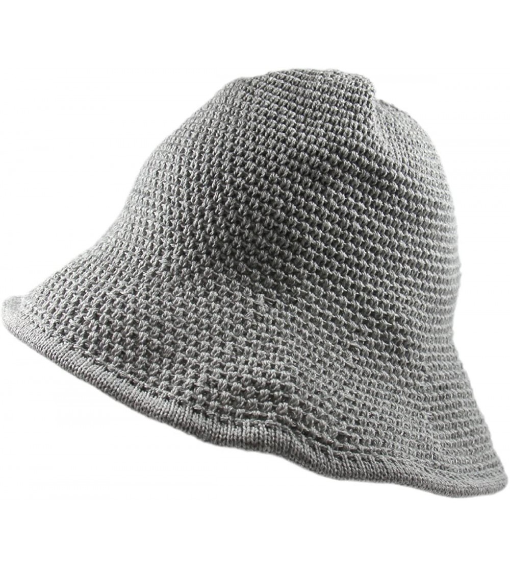 Sun Hats Knitted Crochet Fordable Hat with Flexible Wire Brim - Gray - C2184QQINUH $27.27