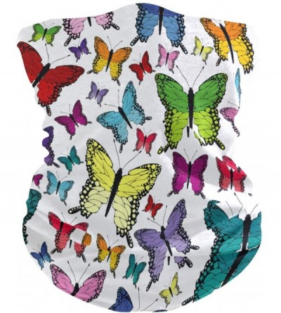 Balaclavas American Bandanas Headband Neckwarmer - Colorful Butterflies - C0197KY34W6 $10.93