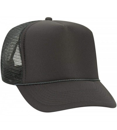 Baseball Caps Polyester Foam Front 5 Panel High Crown Mesh Back Trucker Hat - Char. Gray - C412EXF2511 $8.84