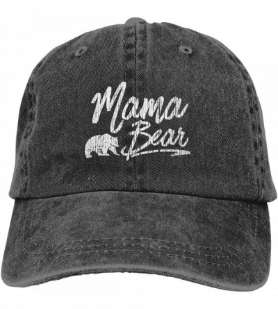 Baseball Caps Unisex Mama Bear Denim Hat Adjustable Washed Dyed Cotton Dad Baseball Caps - Print Logo Black 2 - C618QL0LC27 $...