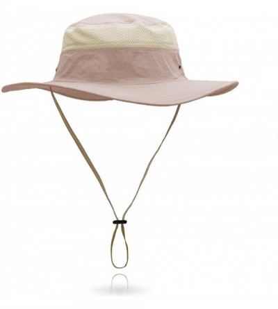 Sun Hats Outdoor Sun Hat Quick-Dry Breathable Mesh Hat Camping Cap - Khaki Pink - CU18UH0Q4XD $14.02