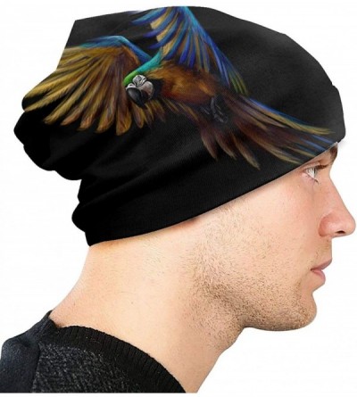 Skullies & Beanies Men's Beanie Hat Macaw in Flight Knit Hat Soft Warm Hats Black - C518AZYXAH8 $21.18