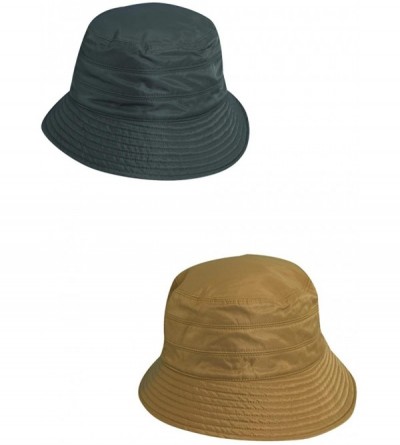 Bucket Hats Classico Women's Tapered Water Repellent Rain Hat (Pack of 2) - Khaki/Charcoal - CB183EW6M38 $41.32