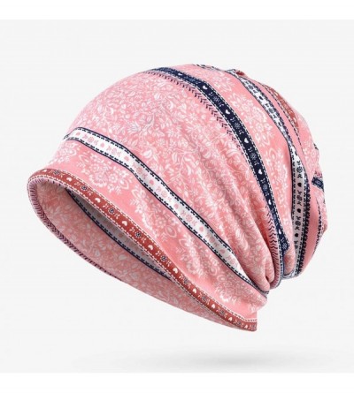 Skullies & Beanies Womens Baggy Slouchy Beanie Chemo Hat Infinity Scarf Head Wrap Cap - 2pack Pink&blue Strip - CJ199L9W269 $...