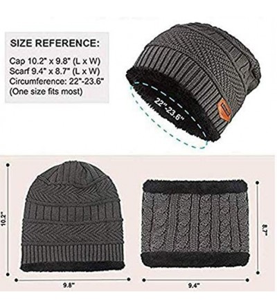 Baseball Caps Winter Beanie Hat Scarf Set Slouch Warm Knit Hat Neck Warmer for Men Women Kids - Color-b - CC188CZAYZT $19.48