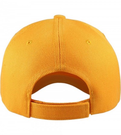 Baseball Caps Plain Blank Baseball Caps Adjustable Back Strap Wholesale Lot 6 Pack - Gold - C6180Z9THSY $16.48