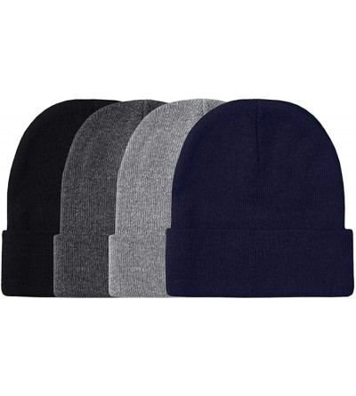 Skullies & Beanies Men's Women's Warm Soft Knit Stretchy Winter Beanie Cap Hat - 6-pack - Asst - C118ZO4SZOM $20.51