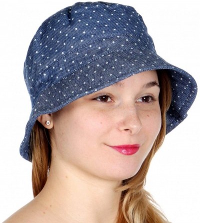 Bucket Hats Bucket Hats for Women- Cotton Packable Plain Cap- Travel Outdoor - Navy 2 - C118W3CLXME $8.37