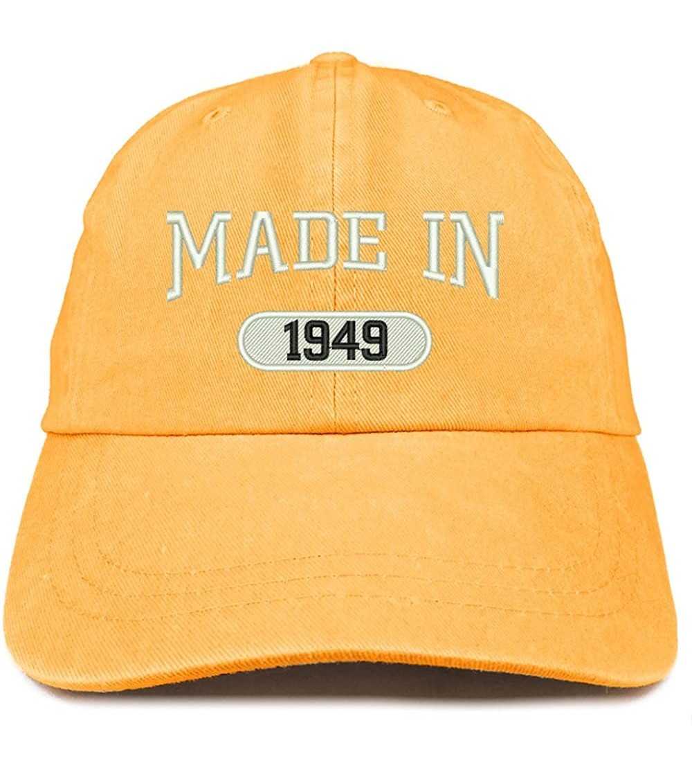 Baseball Caps Made in 1949 Embroidered 71st Birthday Washed Baseball Cap - Mango - CQ18C7HW90L $34.41