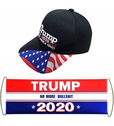 Baseball Caps Trump 2020 Hat & Flag Keep America Great Campaign Embroidered/Printed Signature USA Baseball Cap - Black Flag -...