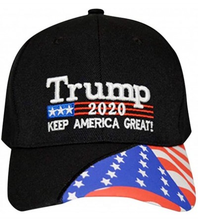 Baseball Caps Trump 2020 Hat & Flag Keep America Great Campaign Embroidered/Printed Signature USA Baseball Cap - Black Flag -...