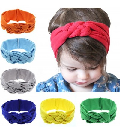 Headbands Elastic Flower Printed Turban Head Wrap Headband Twisted Hair Band - Orange - CI18I45AK06 $10.08