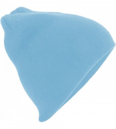 Skullies & Beanies Plain Basic Knitted Winter Beanie Hat - Sky Blue - C211E5O9XVV $20.20